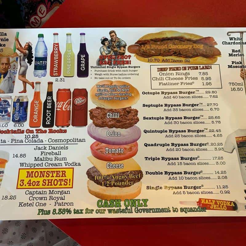 Heart Attack Grill Menu & Pricers